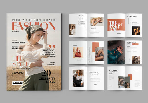 Elegant Fashion Magazine Layout Template