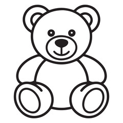 Teddy bear line art vector, Cute teddy outline icon. with white background