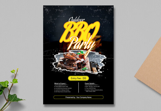 Bbq Party Flyer Design For Summer