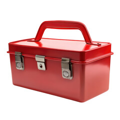 Red Toolbox With Handle Background  isolated on a transparent background