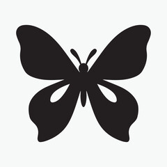 Minimalist Black Butterfly Silhouette Art Design