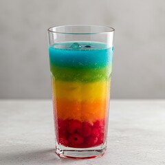 Rainbow Layer Juice &ndash; A visual with layers of different fruit colors