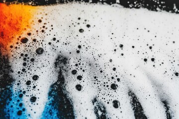 Obraz premium Abstract White Foam Texture with Orange and Blue Accents