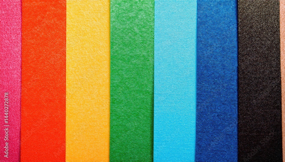 Poster colorful fabric texture blocks in orange green blue red for modern web design, branding background, 