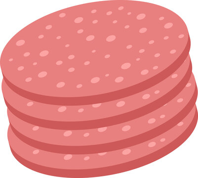 stacked pink salami slices clip art preview