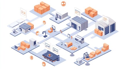 Obraz premium Smart Warehouse Logistics Network