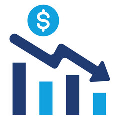 Decline Flat Blue Icon