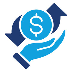Currency Value Flat Blue Icon