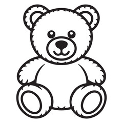 Teddy bear line art vector, Cute teddy outline icon. with white background