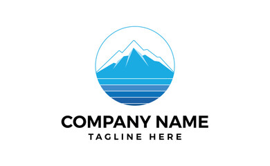 Mountain and sea logo design.