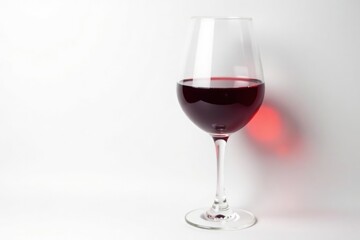 Rich red wine in a glass, pure white backdrop, food and drink, white, drink