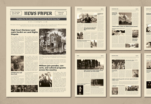 Classic Vintage Newspaper Design Template