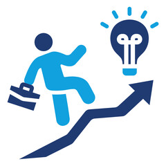 Career Development Flat Blue Icon