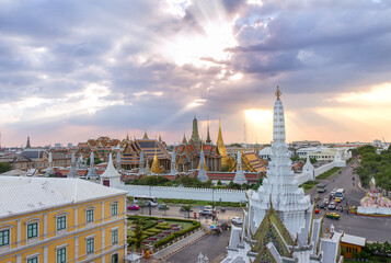The beauty of the Emerald Buddha Temple at twilight. And while t