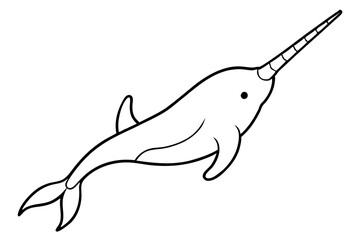 Obraz premium Minimalist Narwhal Line Art