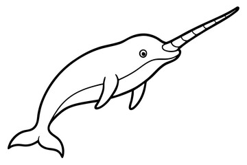 Obraz premium Minimalist Narwhal Line Art