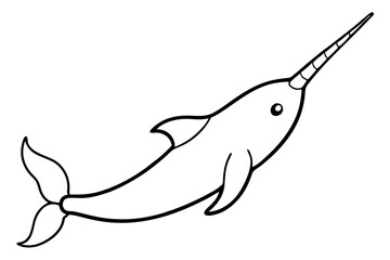 Obraz premium Minimalist Narwhal Line Art