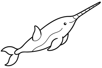 Obraz premium Minimalist Narwhal Line Art