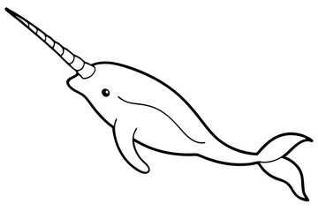 Obraz premium Minimalist Narwhal Line Art