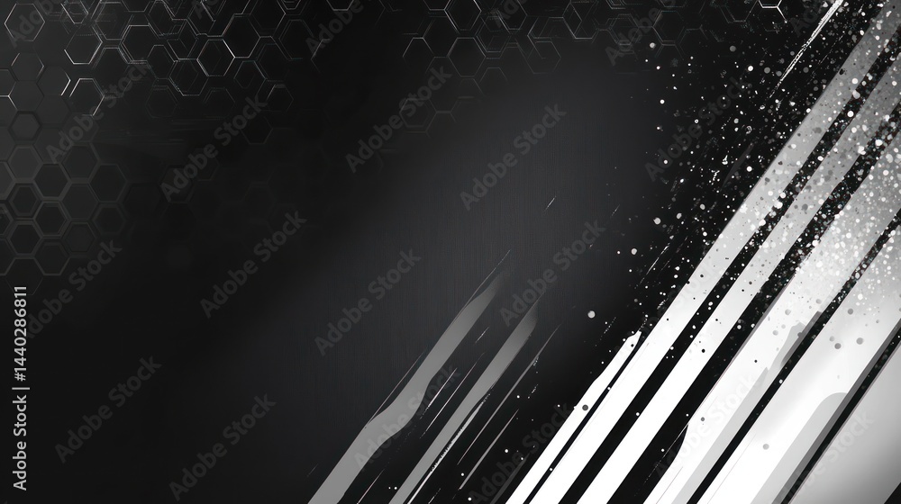 Poster abstract design with geometric shapes and diagonal lines