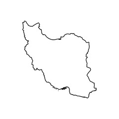 Obraz premium Map of Iran, Outline Map Iran vector Illustration, Map of Iran with an outline. Iran map.