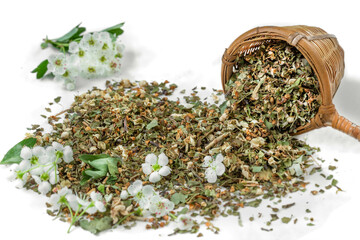 Herbs spilling from a basket