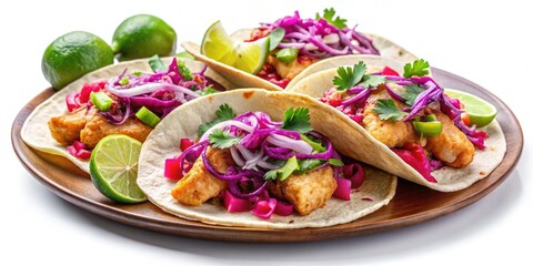 Mexican Fish Tacos Recipe: Coastal Cuisine, Red Cabbage Coleslaw, Pickled Onions