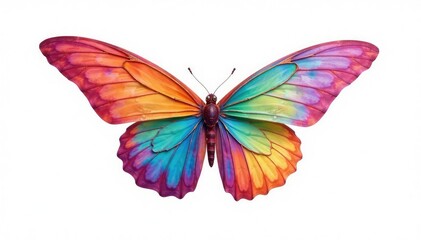 Obraz premium Single, vibrant flap isolated on pure white background , clean, isolated