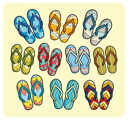 Funny and colorful slippers cartoon collection set