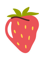 Strawberry beach snack hand drawn