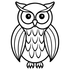 Stylized Owl Outline for Vector Design