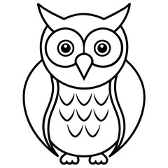 Stylized Owl Outline for Vector Design