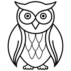 Stylized Owl Outline for Vector Design