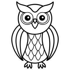 Stylized Owl Outline for Vector Design
