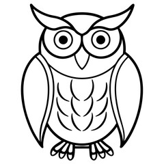 Stylized Owl Outline for Vector Design