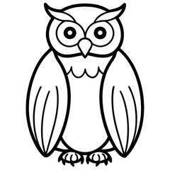 Stylized Owl Outline for Vector Design