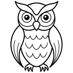 Stylized Owl Outline for Vector Design