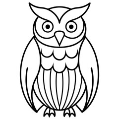 Stylized Owl Outline for Vector Design