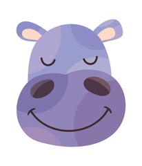 Cute hippopotamus cartoon character avatar