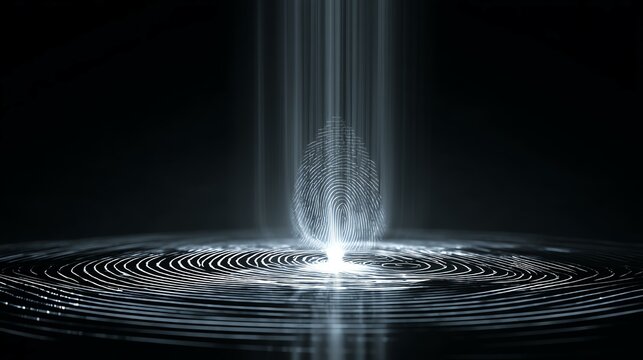 biomatric A stunning visual of light beams cascading onto water, creating mesmerizing ripples that echo beauty and tranquility.