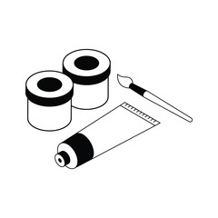 Painting tools icon creatively designed in isometric style