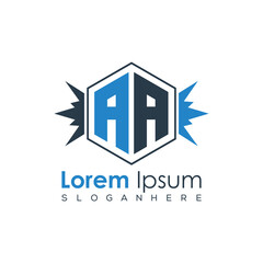 Modern Latter Luxury Monogram Logo with Royal Crown and Polygon Frame