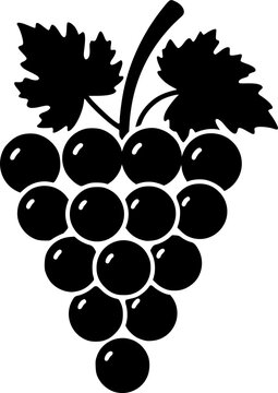 recommend clip art: Grapes silhouette vector bunch of grapes with leaf, 
                    