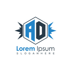 Modern Latter Luxury Monogram Logo with Royal Crown and Polygon Frame