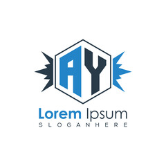 Modern Latter Luxury Monogram Logo with Royal Crown and Polygon Frame