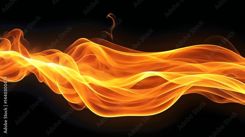 Poster fiery flow a seamless loop of animated incandescent energy against a dark backdrop