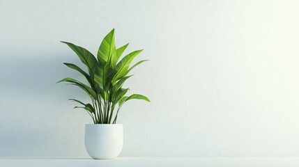 Stylish Modern Indoor Plant on White Background for Interior Design Inspirations