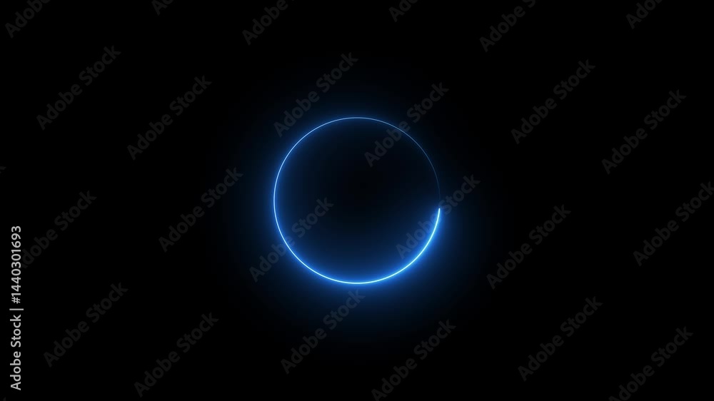 Aufkleber modern glowing preloader and progress loading circle bar, neon circle animation with many black back