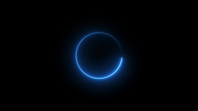 Modern glowing preloader and progress loading circle bar, Neon circle animation with many black background skins. glowing circles motion graphic.Loop animation video of neon glowing stylish