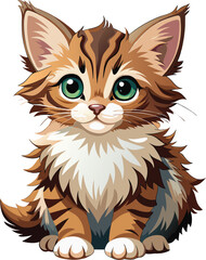 Fluffy kitten Vector